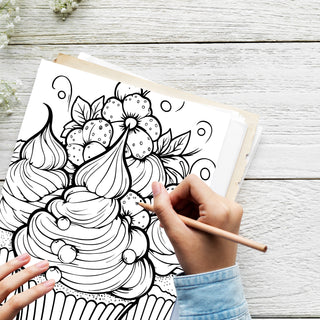 50 Delectable Cupcake Printable Coloring Pages For Kids & Adults (INSTANT DOWNLOAD)