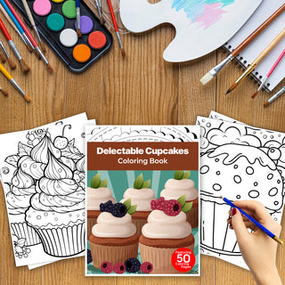 50 Delectable Cupcake Printable Coloring Pages For Kids & Adults (INSTANT DOWNLOAD)