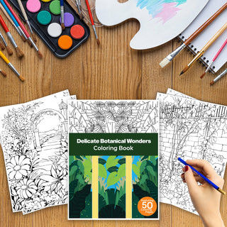 50 Delicate Botanical Wonders Printable Coloring Pages For Kids And Adults (INSTANT DOWNLOAD)