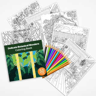 50 Delicate Botanical Wonders Printable Coloring Pages For Kids And Adults (INSTANT DOWNLOAD)