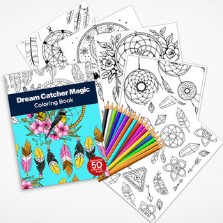 50 Dream Catcher Magic Printable Coloring Pages For Kids & Adults (INSTANT DOWNLOAD)