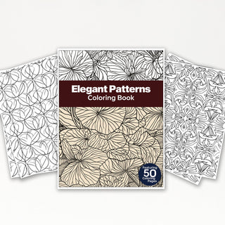 50 Elegant Patterns Printable Coloring Book For Kids & Adults (INSTANT DOWNLOAD)