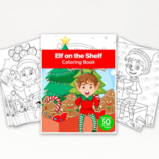 50 Elf On The Shelf Printable Coloring Pages For Kids & Adults (INSTANT DOWNLOAD)