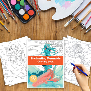 50 Enchanting Mermaid Printable Coloring Pages For Kids & Adults (INSTANT DOWNLOAD)