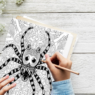 50 Intricate Spider Printable Coloring Pages For Kids & Adults (INSTANT DOWNLOAD)