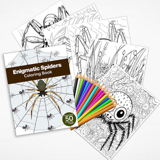 50 Intricate Spider Printable Coloring Pages For Kids & Adults (INSTANT DOWNLOAD)