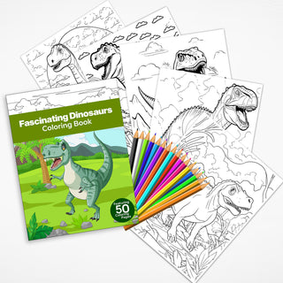 50 Fascinating Dinosaur Printable Coloring Pages For Kids & Adults (INSTANT DOWNLOAD)