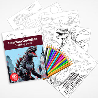 50 Godzilla Printable Coloring Pages For Kids & Adults (INSTANT DOWNLOAD)