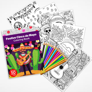 50 Festive Cinco De Mayo Printable Coloring Pages For Kids & Adults (INSTANT DOWNLOAD)