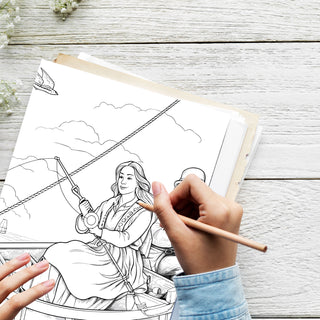 50 Fishing Adventure Printable Coloring Pages For Kids & Adults (INSTANT DOWNLOAD)