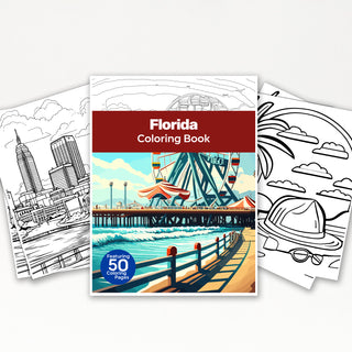 50 Vibrant Florida Printable Coloring Pages For Kids & Adults (INSTANT DOWNLOAD)