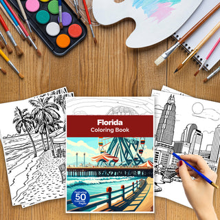 50 Vibrant Florida Printable Coloring Pages For Kids & Adults (INSTANT DOWNLOAD)