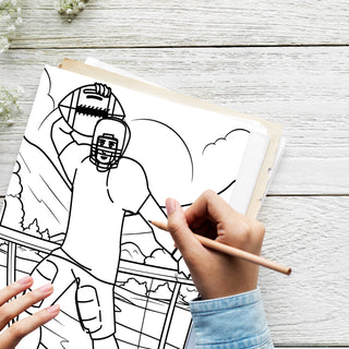 50 Football Printable Coloring Pages For Kids & Adults (INSTANT DOWNLOAD)