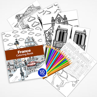 50 Mesmerizing France Printable Coloring Pages For Kids & Adults (INSTANT DOWNLOAD)