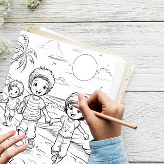 50 Fun In The Sun Printable Coloring Pages For Kids & Adults (INSTANT DOWNLOAD)