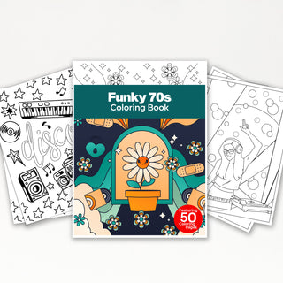 50 Funky 70s Printable Coloring Pages For Kids & Adults (INSTANT DOWNLOAD)