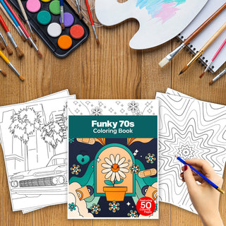 50 Funky 70s Printable Coloring Pages For Kids & Adults (INSTANT DOWNLOAD)