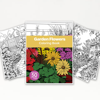 50 Garden Flower Printable Coloring Pages For Kids & Adults (INSTANT DOWNLOAD)