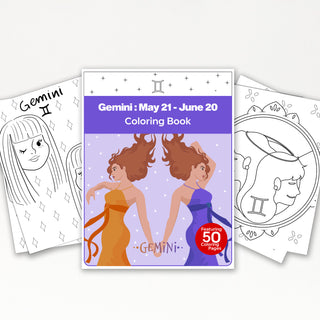 50 Gracious Gemini Printable Coloring Pages For Kids & Adults (INSTANT DOWNLOAD)