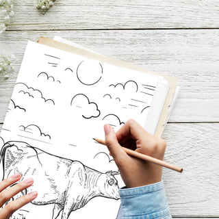 Gentle Cows Printable Coloring Pages For Kids & Adults (INSTANT DOWNLOAD)