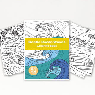 50 Gentle Ocean Wave Printable Coloring Pages For Kids & Adults (INSTANT DOWNLOAD)