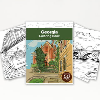 50 Georgia Printable Coloring Books For Kids And Adults (INSTANT DOWNLOAD)