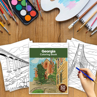 50 Georgia Printable Coloring Books For Kids And Adults (INSTANT DOWNLOAD)