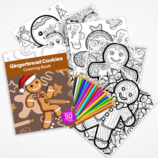 50 Gingerbread Cookie Printable Coloring Pages For Kids & Adults (INSTANT DOWNLOAD)