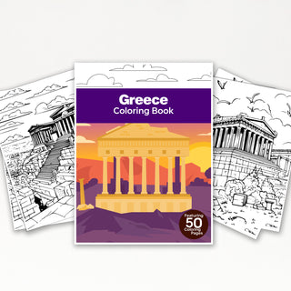 50 Beautiful Greece Printable Coloring Pages For Kids & Adults (INSTANT DOWNLOAD)