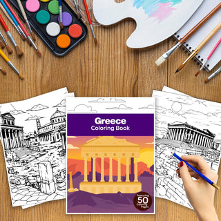 50 Beautiful Greece Printable Coloring Pages For Kids & Adults (INSTANT DOWNLOAD)