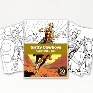 50 Cowboy Printable Coloring Pages For Kids & Adults (INSTANT DOWNLOAD)