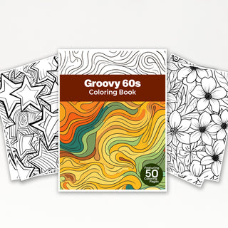 50 Groovy 60s Printable Coloring Pages For Kids & Adults (INSTANT DOWNLOAD)