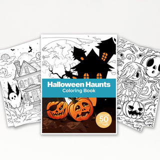 50 Halloween Haunt Printable Coloring Pages For Kids & Adults (INSTANT DOWNLOAD)