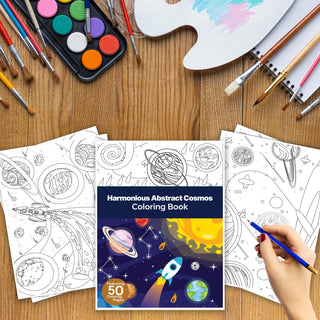 50 Harmonious Abstract Cosmos Printable Coloring Pages For Kids And Adults (INSTANT DOWNLOAD)