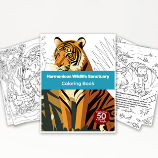 50 Harmonious Wildlife Sanctuary Printable Coloring Pages For Kids & Adults (INSTANT DOWNLOAD)