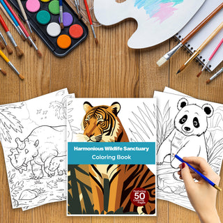 50 Harmonious Wildlife Sanctuary Printable Coloring Pages For Kids & Adults (INSTANT DOWNLOAD)