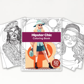 50 Hipster Chic Printable Coloring Pages For Kids & Adults (INSTANT DOWNLOAD)