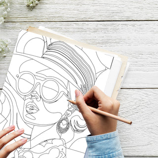 50 Hipster Chic Printable Coloring Pages For Kids & Adults (INSTANT DOWNLOAD)