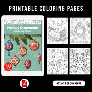 50 Beautiful Ornaments Printable Coloring Pages For Kids & Adults (INSTANT DOWNLOAD)