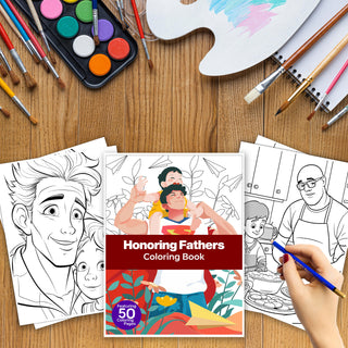 50 Honourable Father Printable Coloring Pages For Kids & Adults (INSTANT DOWNLOAD)