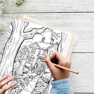 50 Spine-Chilling Horror Printable Coloring Pages For Kids & Adults (INSTANT DOWNLOAD)