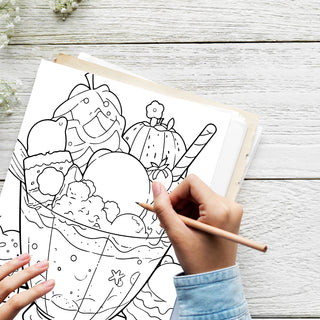 50 Sweet Treats Ice Cream Printable Coloring Pages For Kids & Adults (INSTANT DOWNLOAD)