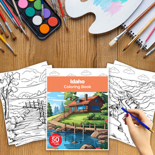 50 Vibrant Idaho Printable Coloring Pages For Kids & Adults (INSTANT DOWNLOAD)