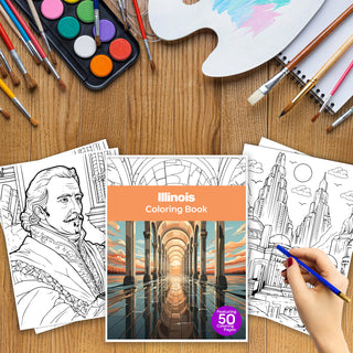 50 Vibrant Illinois Printable Coloring Pages For Kids & Adults (INSTANT DOWNLOAD)