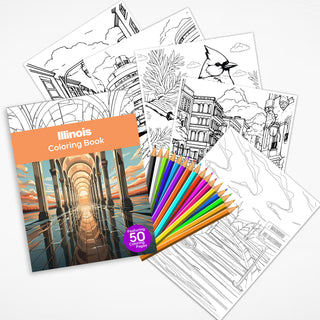 50 Vibrant Illinois Printable Coloring Pages For Kids & Adults (INSTANT DOWNLOAD)