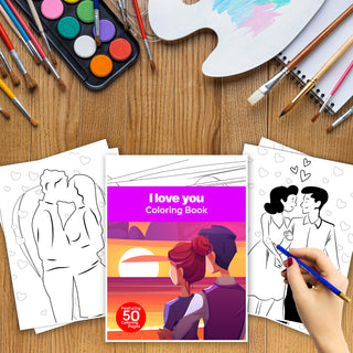 50 Heartwarming I Love You Printable Coloring Pages For Adults (INSTANT DOWNLOAD)