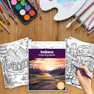 50 Vibrant Indiana Printable Coloring Pages For Kids & Adults (INSTANT DOWNLOAD)