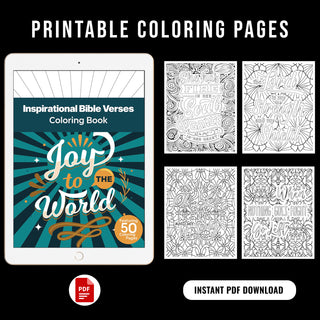 50 Inspirational Bible Verse Printable Coloring Pages For Kids & Adults (INSTANT DOWNLOAD)