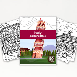 50 Beautiful Italy Printable Coloring Pages For Kids & Adults (INSTANT DOWNLOAD)