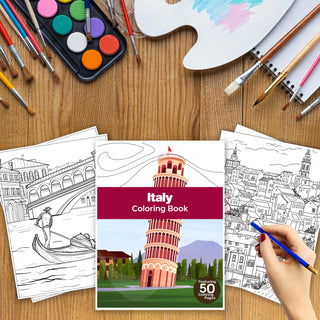 50 Beautiful Italy Printable Coloring Pages For Kids & Adults (INSTANT DOWNLOAD)